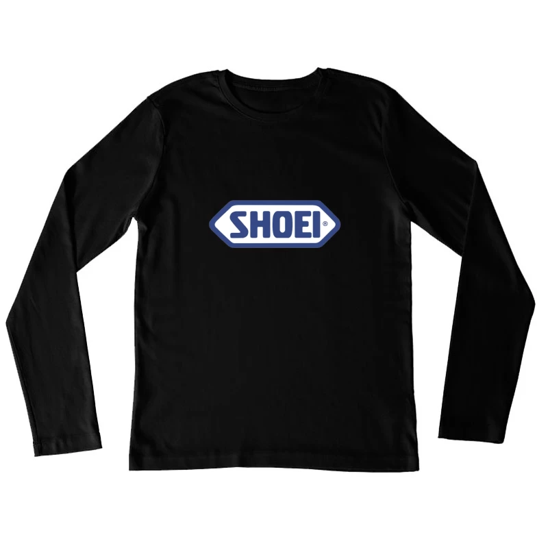 SHOEI Motorcycle Helmet Brand Logo in Blue Female Long Sleeve T-Shirt