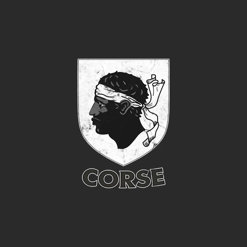 Corsica -- Vintage Style Crest Design Baseball Cap