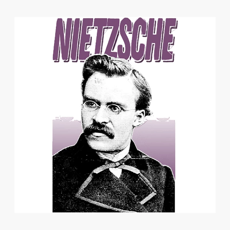 Friedrich Nietzsche Graphic Design Hipster Statement Throw Pillow