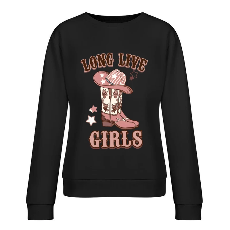 Cowboy-Stiefel und Hut im Western-Stil Damen Pullover Sweatshirt