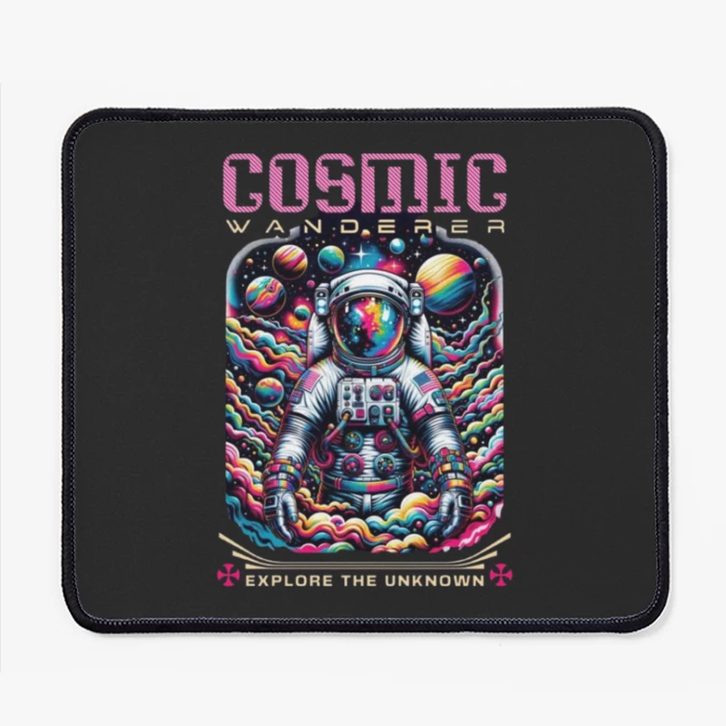 Cosmic Wanderer: Psychedelic Space Exploration Mouse Pad