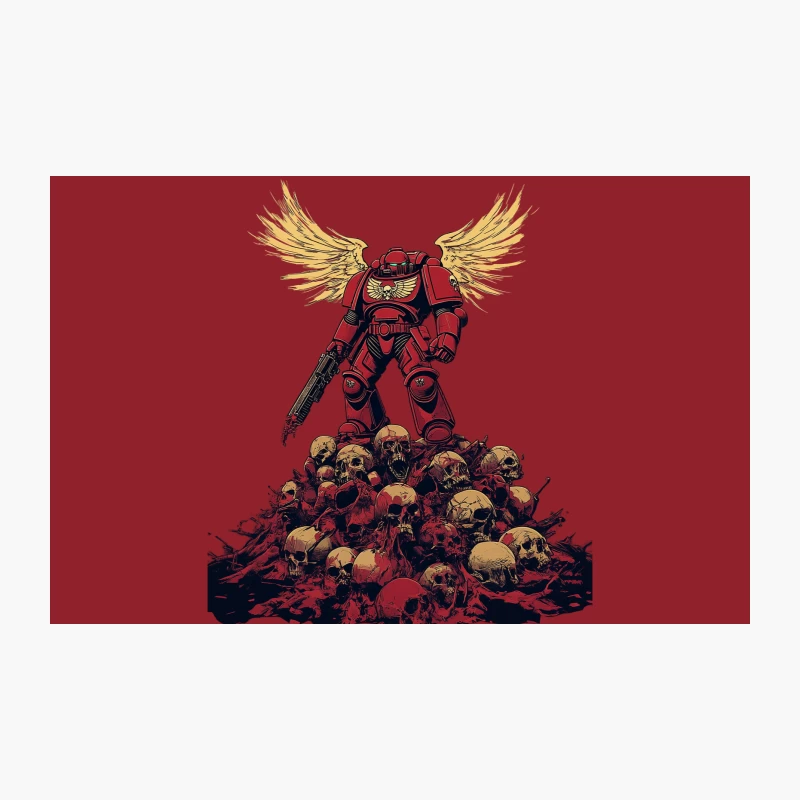 Blood Angels Space Marine Triumphant Over Pile of Skulls Travel Mug