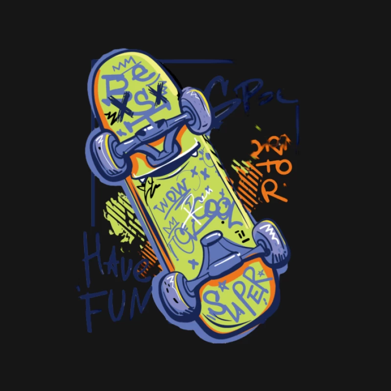 Funky Skateboard Design Herren T-Shirt