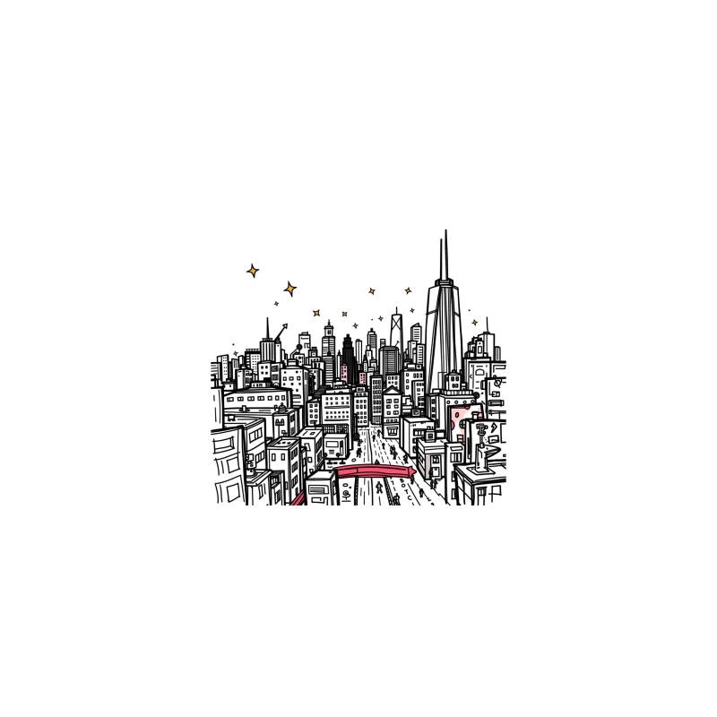 Nighttime Cityscape Illustration Coffee Mug