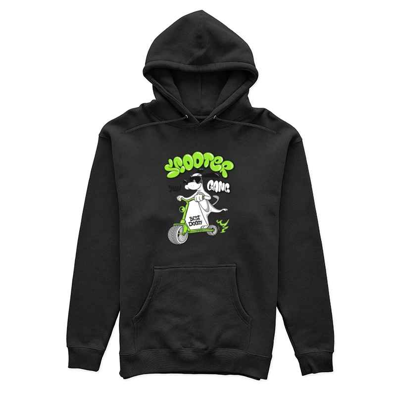 Cooler Hund auf Roller Damen Pullover Hoodie
