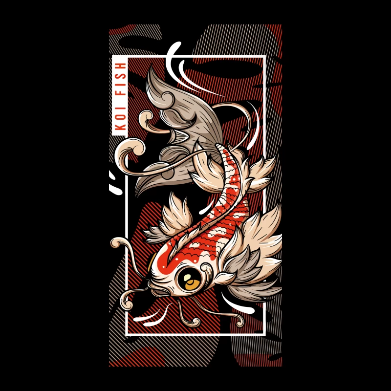 Koi Fish Art with a Contemporary Edge iPhone Case