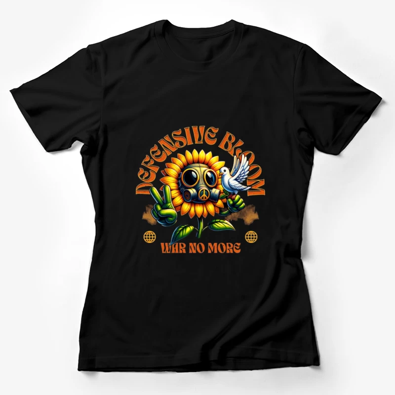 Fleur défensive avec colombe Femme T-Shirt
