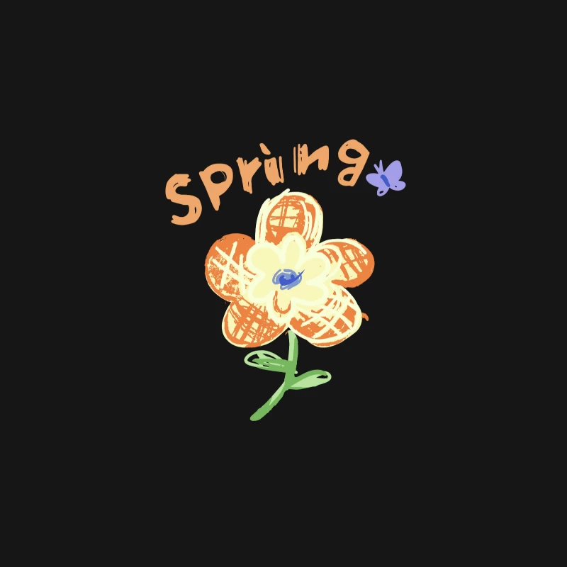 Frühling Blume Illustration Herren Langarm T-Shirt