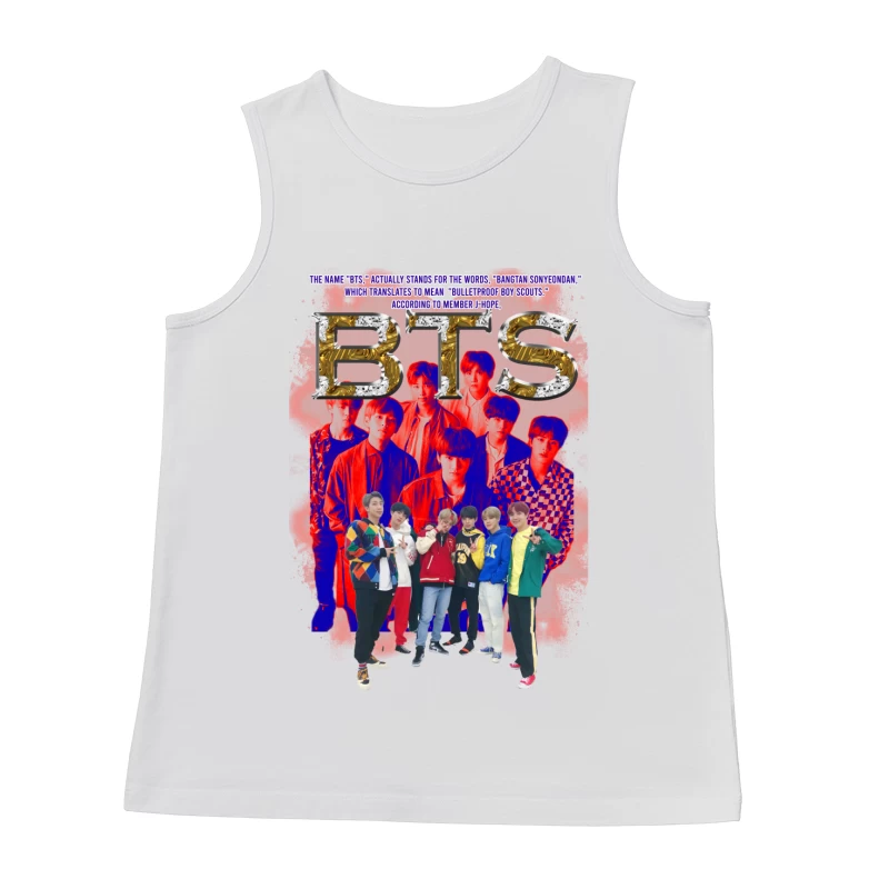 BTS Group Members and Name Meaning Male Tank Top