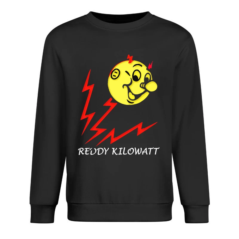 Reddy Kilowatt - Classic Electricity Company Mascot with Lightning Bolts Male Pullover Sweatshirt