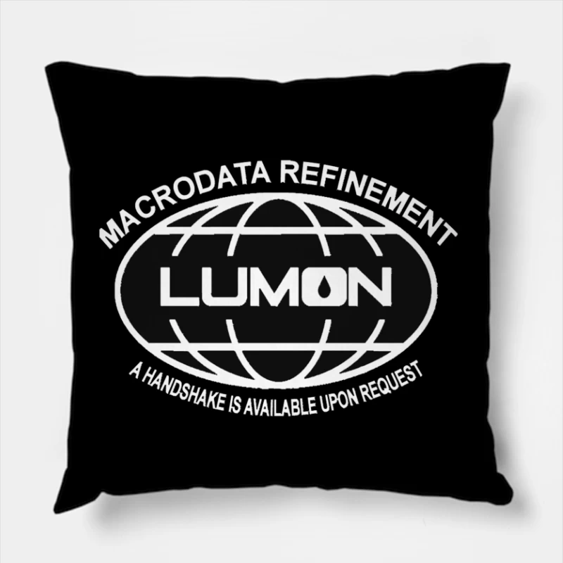 Lumon Industries Retro Corporate Globe Logo Throw Pillow