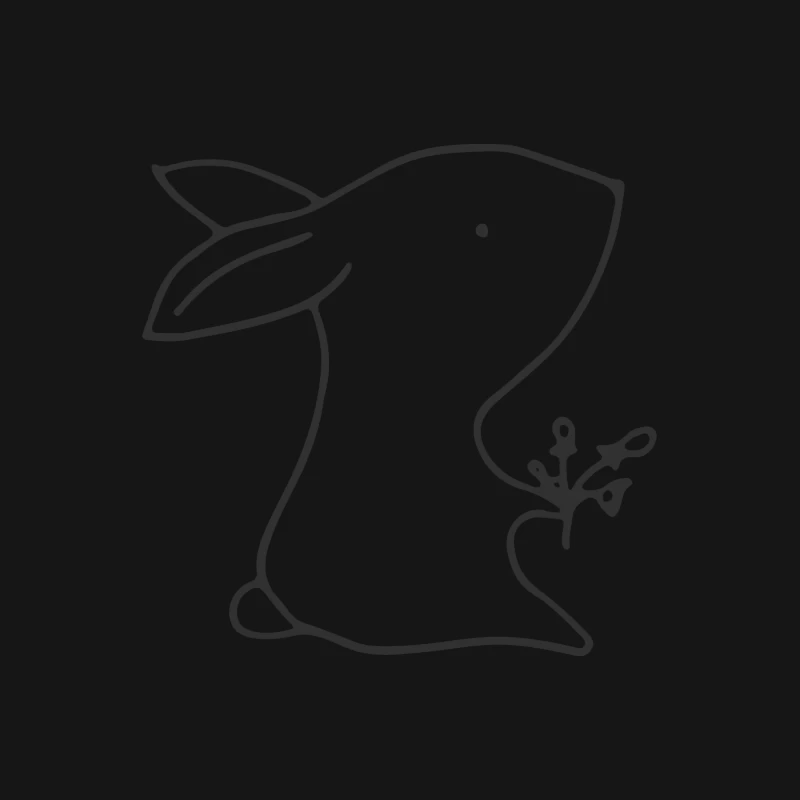Ligne de dessin d'un lapin avec une plante Femme T-Shirt
