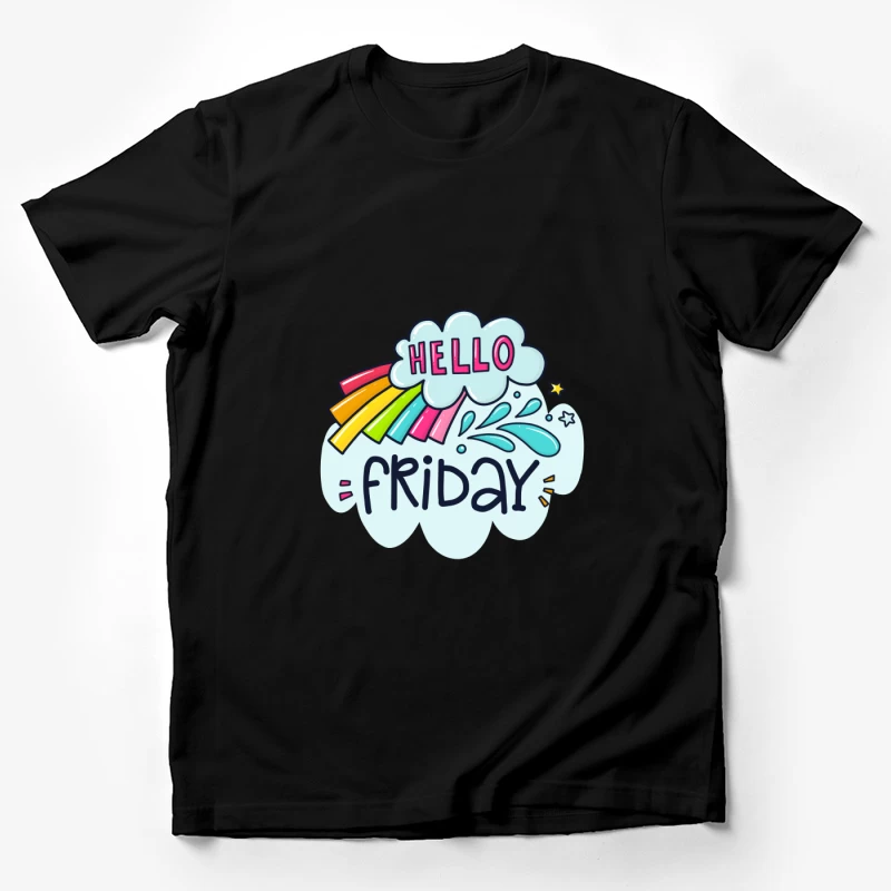 Bonjour Vendredi avec arc-en-ciel et étoiles Homme T-Shirt