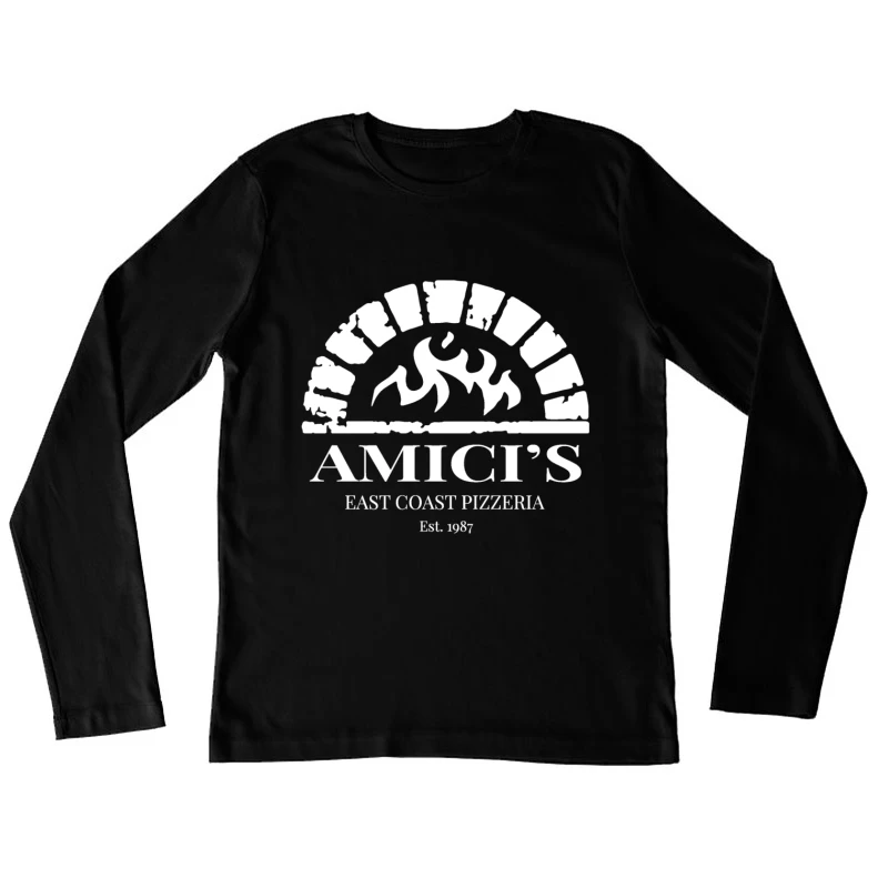 Amici's Logo Retro Female Long Sleeve T-Shirt