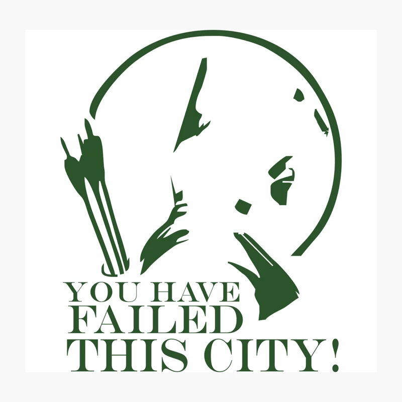 Arrow You Have Failed this City TV Series Quote Black White Cotton T-Shirt K5 Throw Pillow