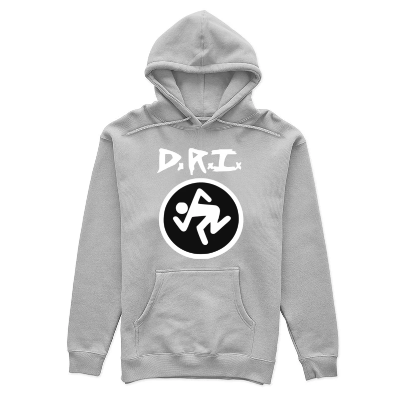 DRI Records Running Man Logo in Black and White Circle Female Pullover Hoodie