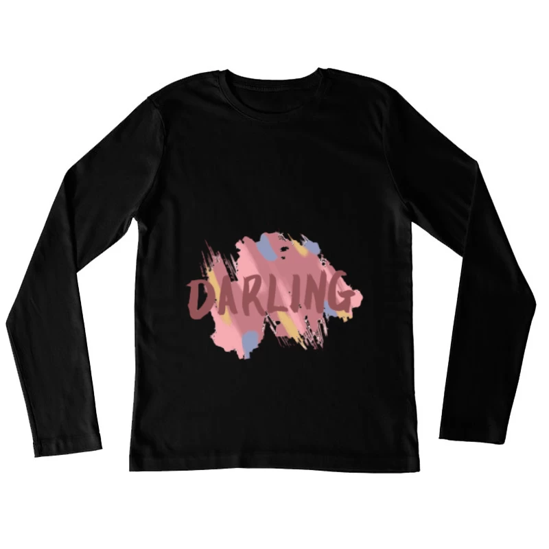 Darling Aquarell Design Damen Langarm T-Shirt