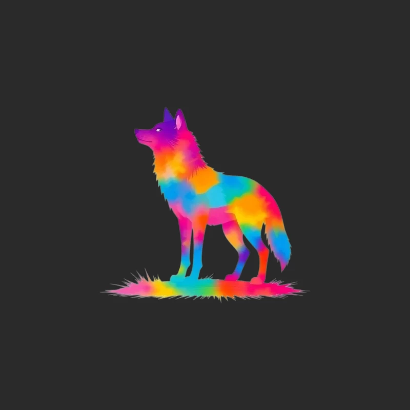 Colorful Unicorn Silhouette Illustration Baseball Cap