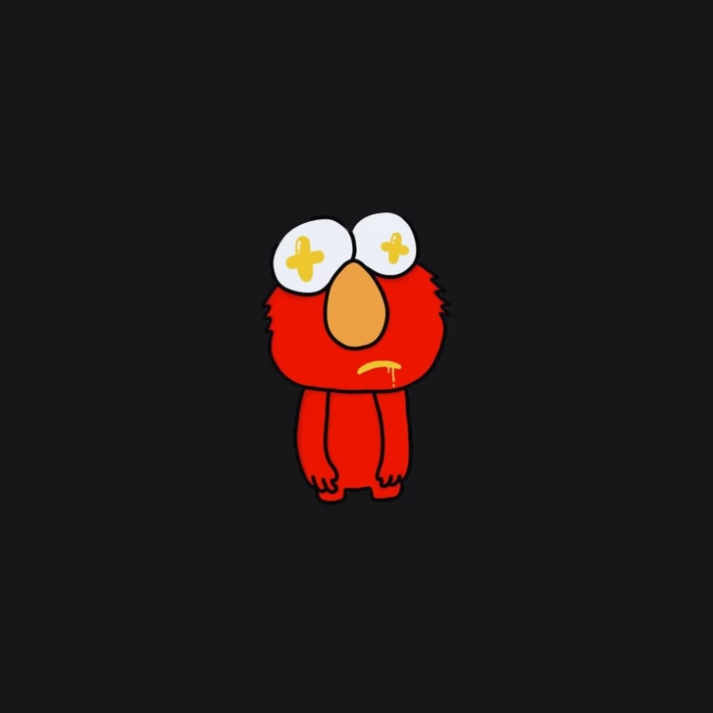 Lustige rote Cartoon-Figur mit großen Augen Damen Pullover Hoodie