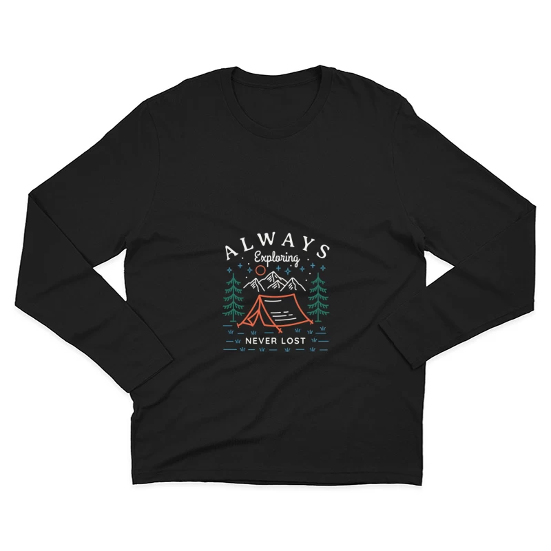 Erkundung und Camping-Abenteuer Herren Langarm T-Shirt