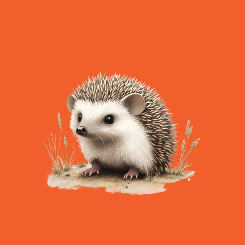 hedgehog animal cute spikes wildlife nature illustration drawin Female T-Shirt