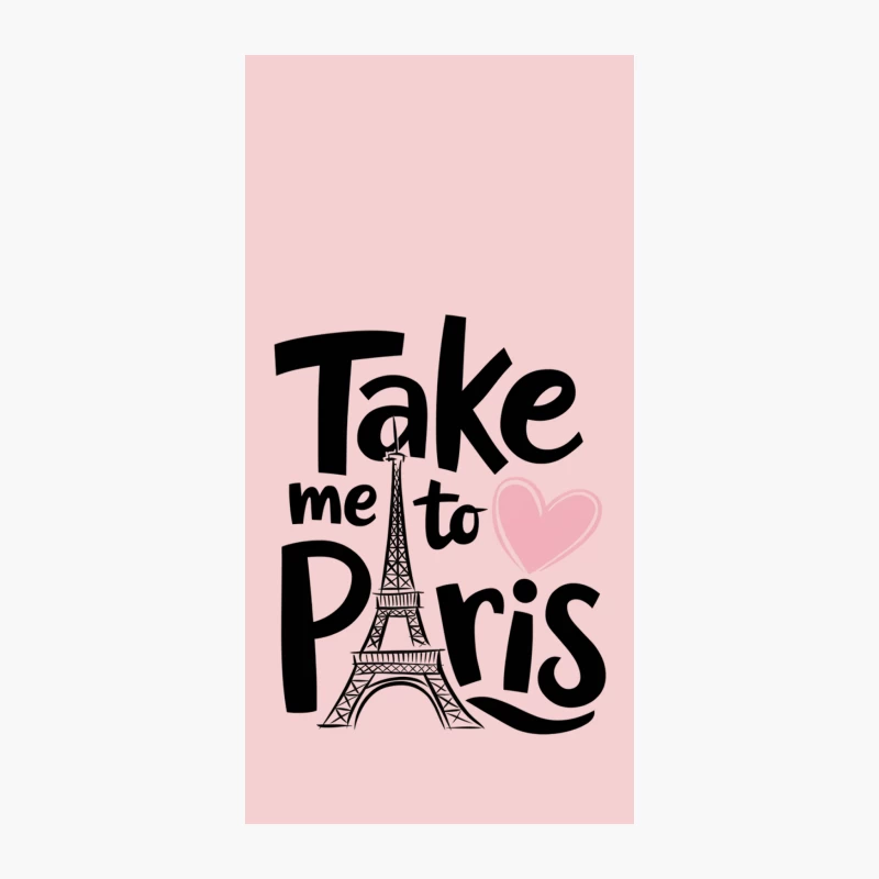 Romantic Paris Getaway: Eiffel Tower Illustration with Love Typography iPhone Case