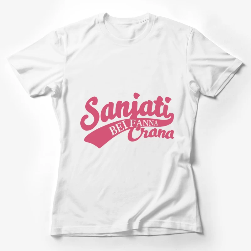 Rosa Retro-Logo-Design Damen T-Shirt