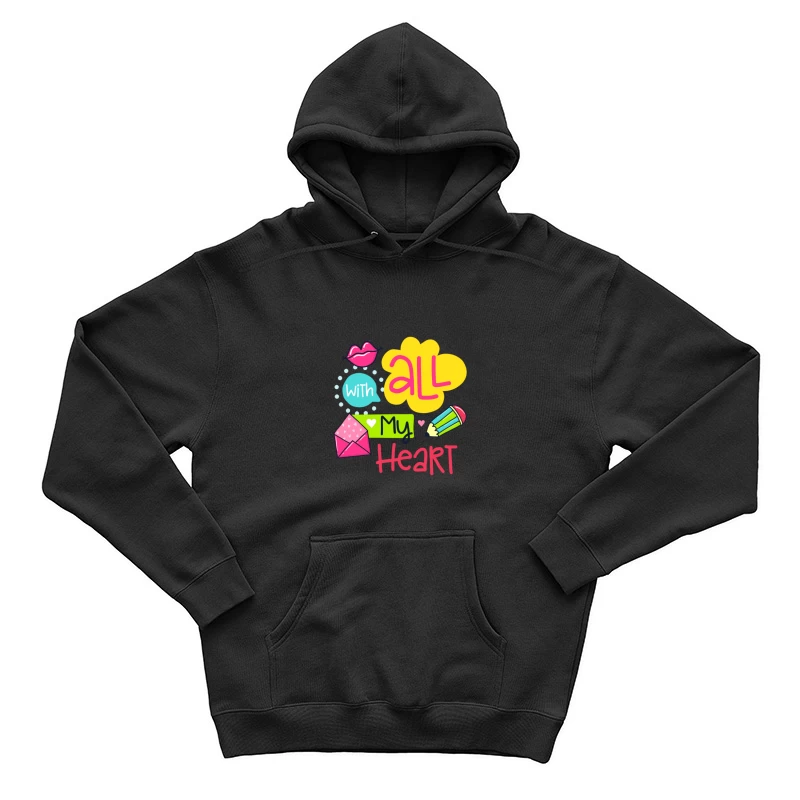 Design coloré avec cœur et crayon Homme Sweat à capuche