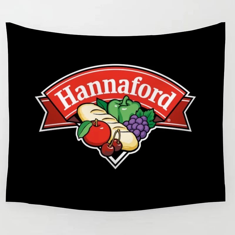 Hannaford Supermarket Logo with Fresh Produce Design Tapestry