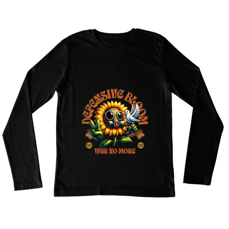 Fleur défensive avec colombe Femme Manches Longues T-Shirt