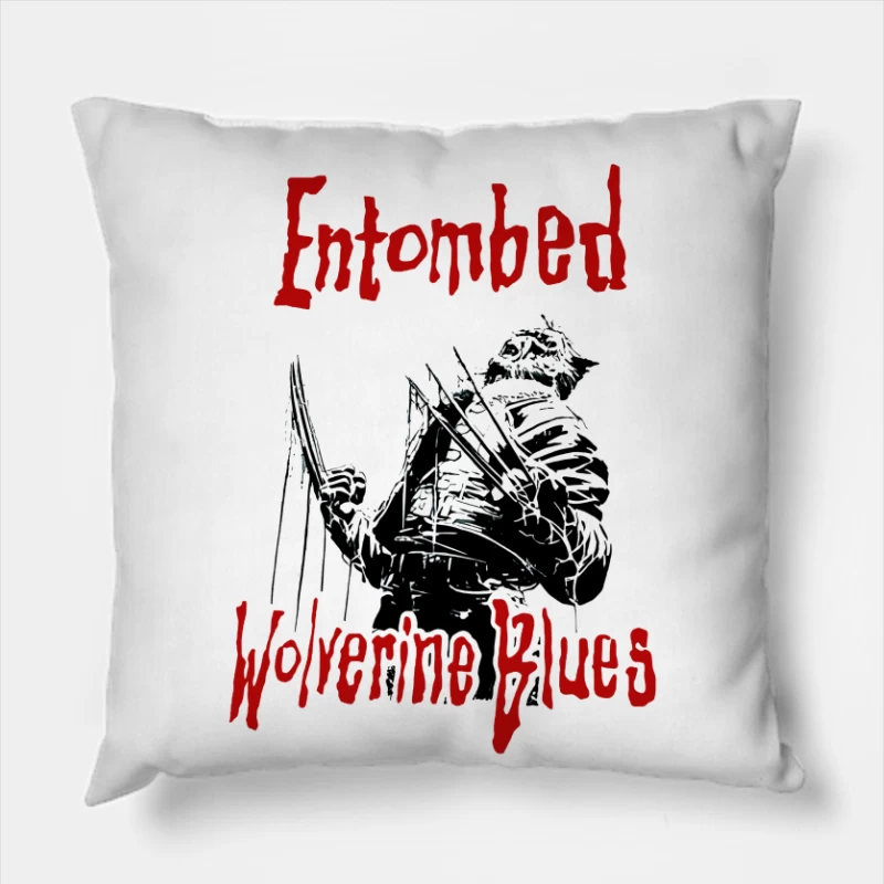 Entombed Wolverine Blues Retro Throw Pillow