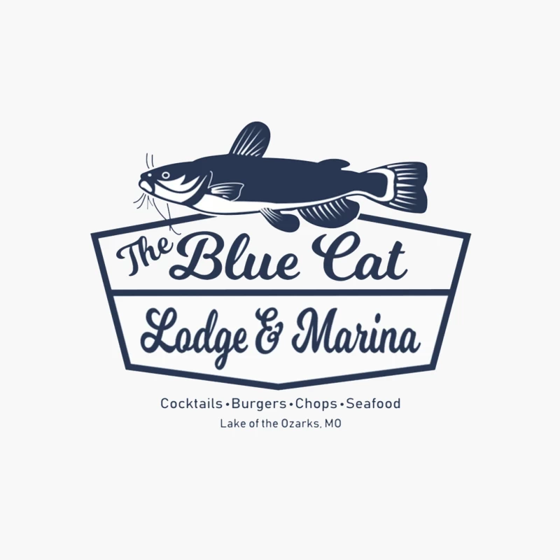 Blue Cat Lodge & Marina Restaurant Logo at Lake of the Ozarks Cotton Tote Bag