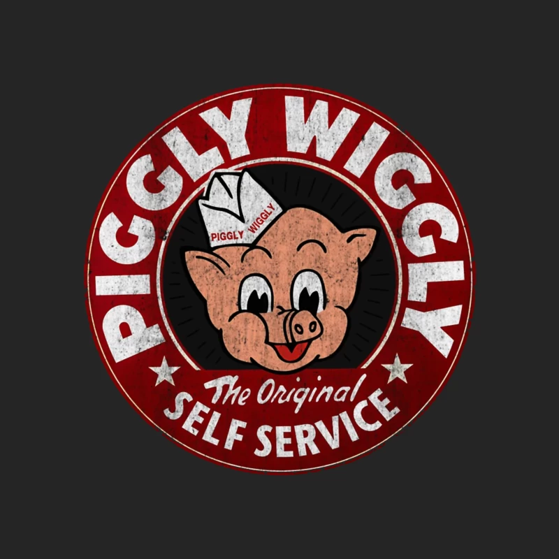 Vintage Piggly Wiggly Self-Service Grocery Store Logo Male Pullover Sweatshirt