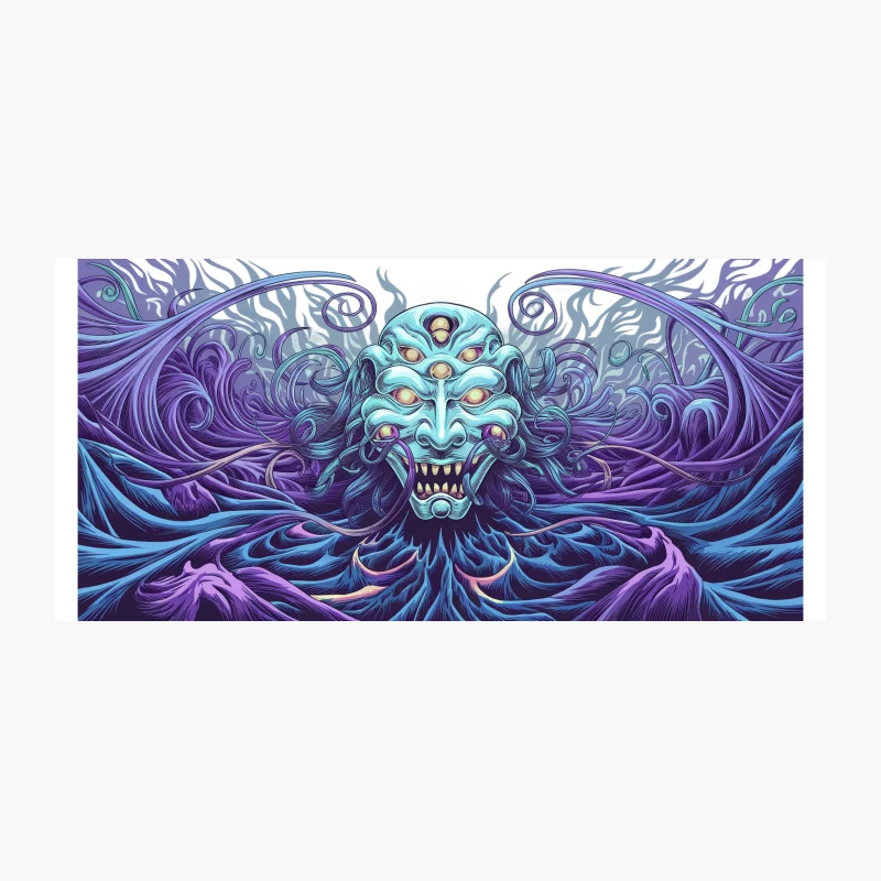 Psychedelic Demon: A Surreal Multi-Eyed Fantasy Creature Coffee Mug