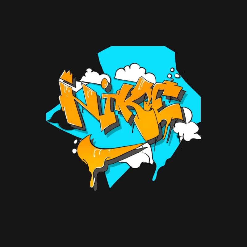 Graffiti-Stil Nike-Design mit leuchtenden Farben Herren Langarm T-Shirt