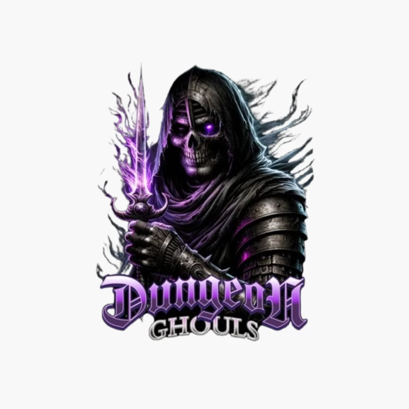 Ethereal Dark Knight with Purple Magic - Dungeon Ghouls Cotton Tote Bag