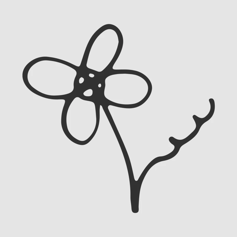 Dessin simple de fleur Homme Sweat à capuche