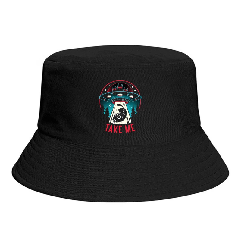 Take Me – UFO & Cat Abduction Whimsy Bucket Hat