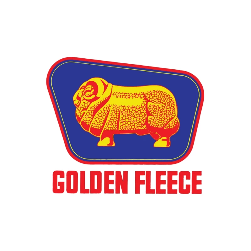 Vintage Golden Fleece Logo with Geometric Sheep Design Pin