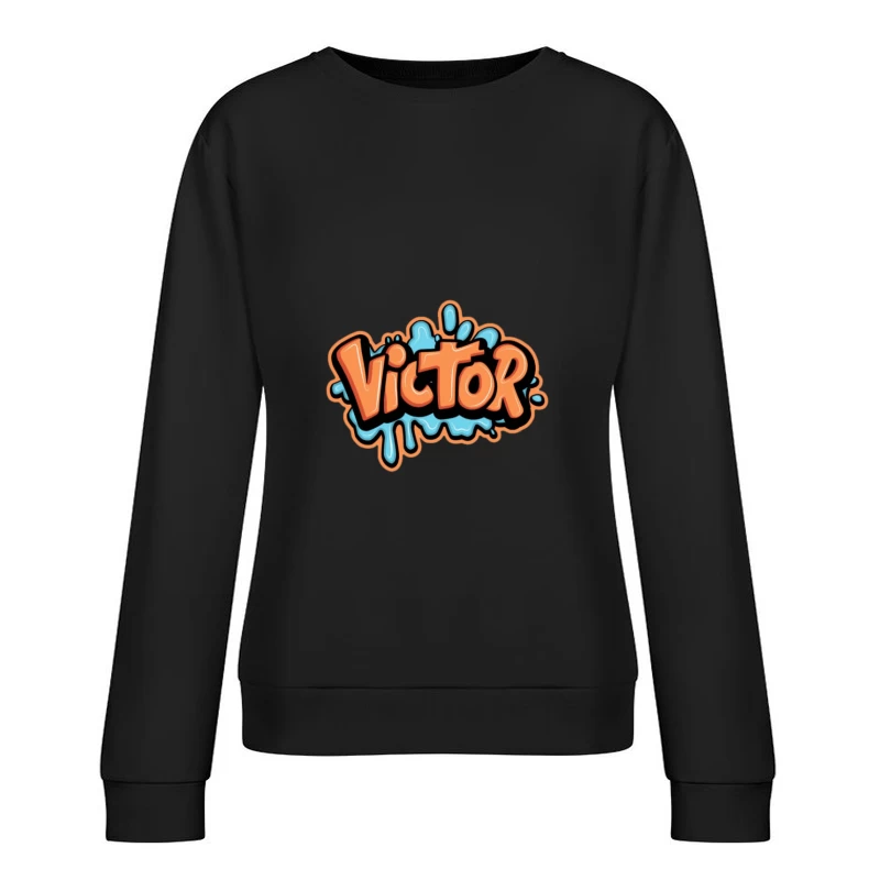 Graffiti-Stil mit nassem Effekt Damen Pullover Sweatshirt