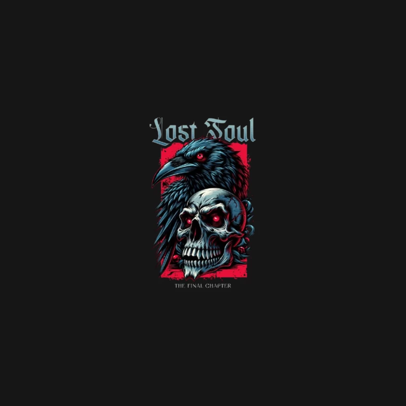 Lost Soul: Gothic Raven and Skull Dark Fantasy Illustration Desk Mat