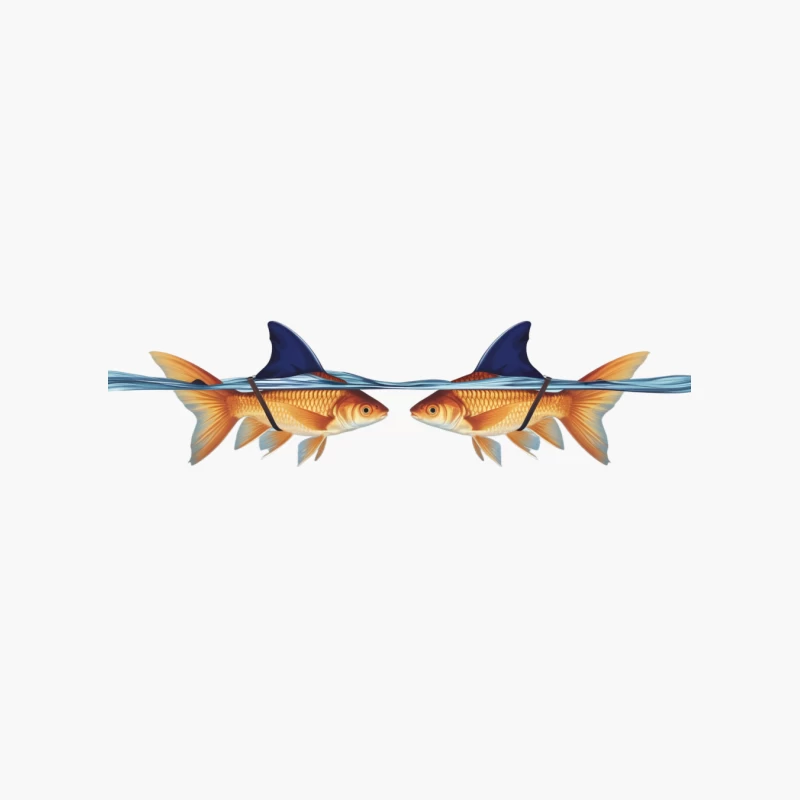 Surreal Goldfish with Shark Fins: A Creative Aquatic Illusion Cotton Tote Bag