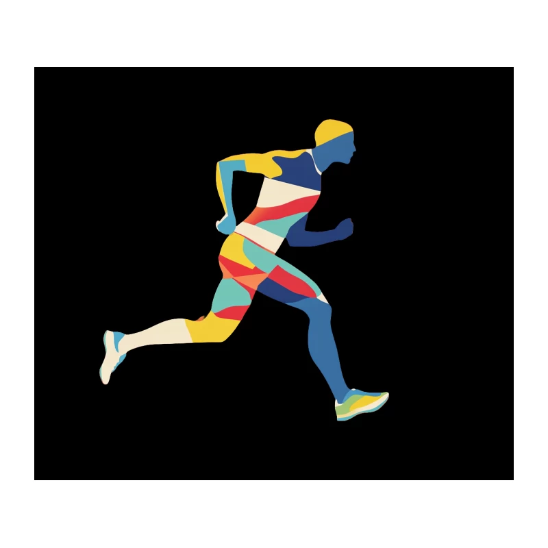 Colorful Geometric Runner in Motion Tapestry