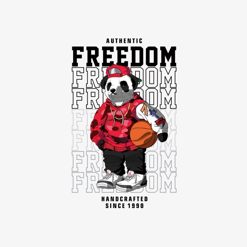 Cooler Panda mit Basketball-Style Herren Pullover Sweatshirt