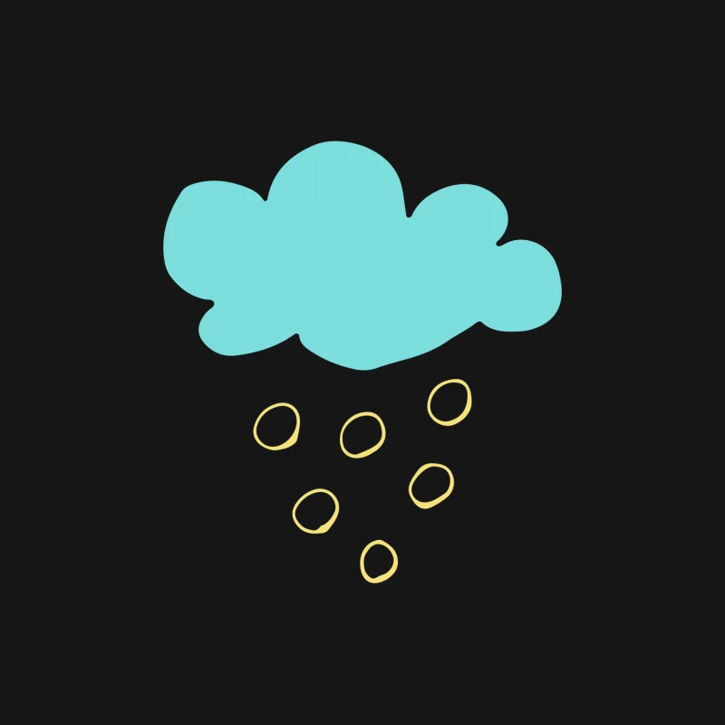 Nuage et Pluie Dessinés Homme Manches Longues T-Shirt