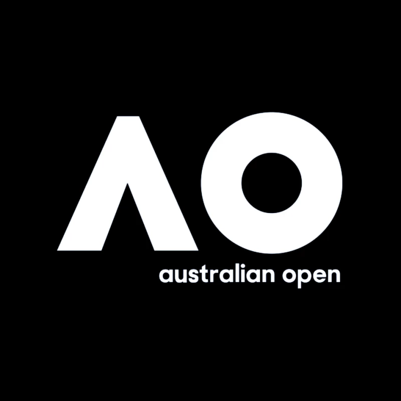 Australian Open Tennis Tournament White Minimalist Logo Pin