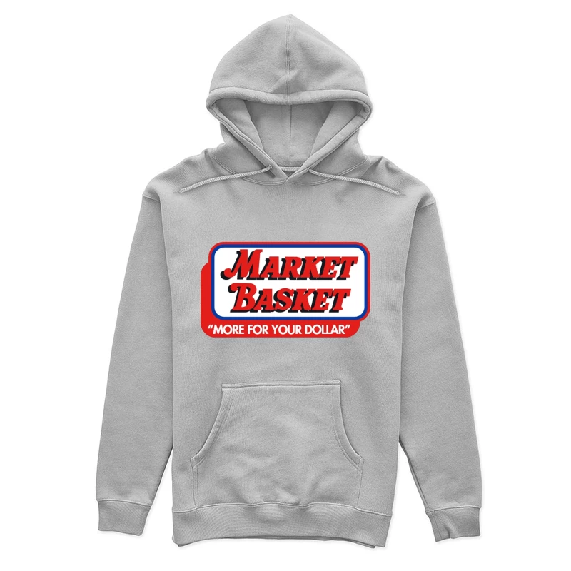 Vintage Market Basket Supermarket Logo with Slogan "More For Your Dollar" Female Pullover Hoodie