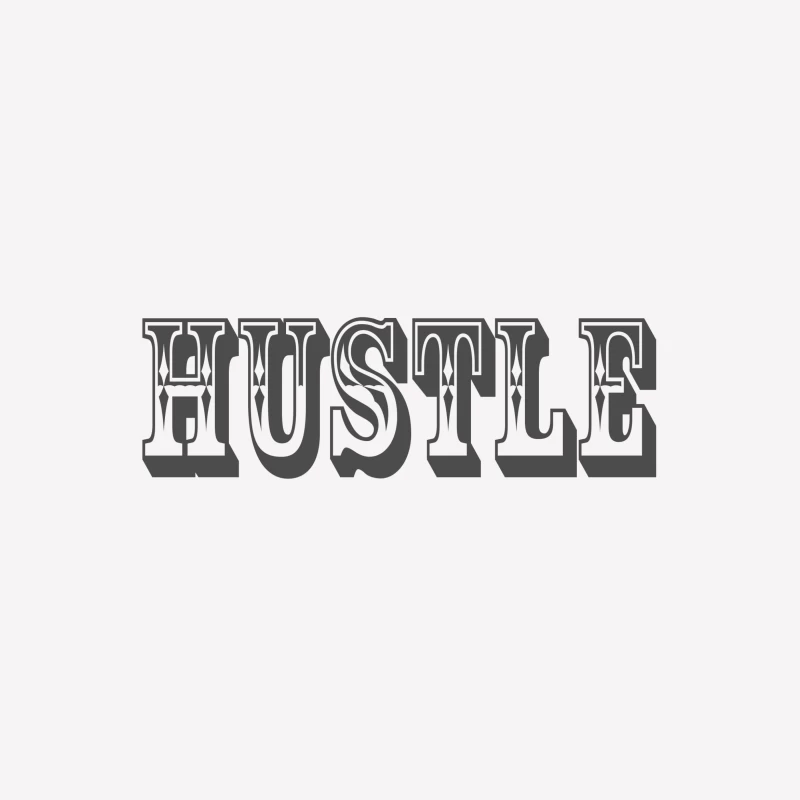 Bold Typography Design of the Word "Hustle" Male T-Shirt