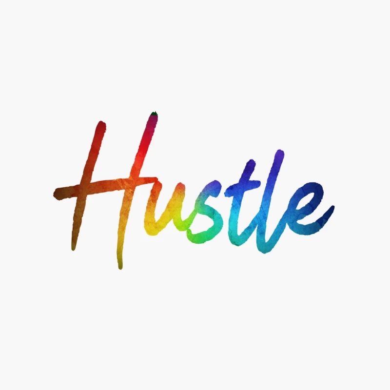 Colorful Hustle Typography Cotton Tote Bag