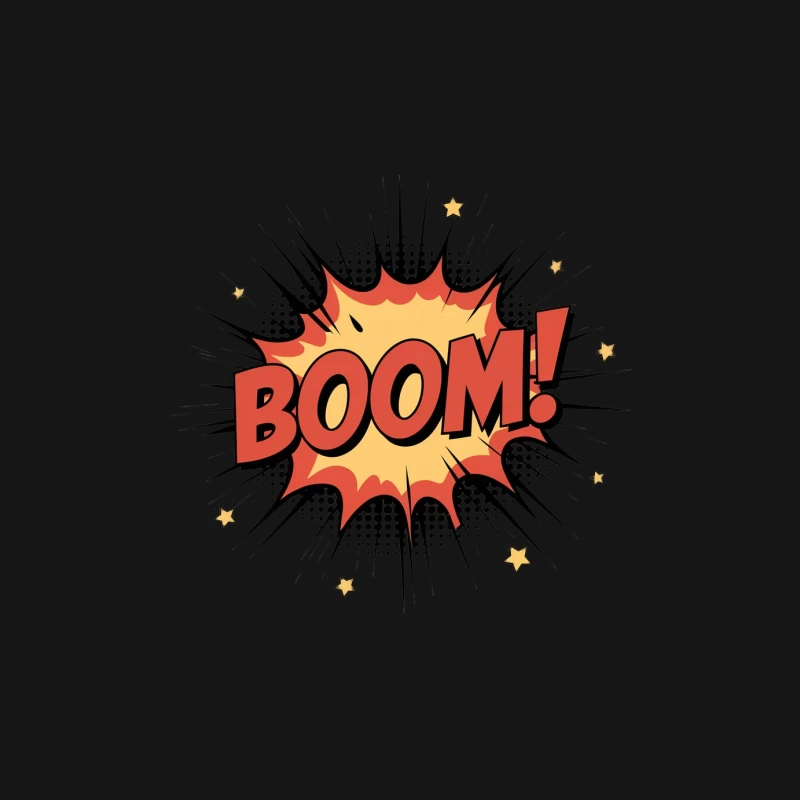 Comic-Style Boom Explosion Text in Pop Art Design Male Long Sleeve T-Shirt